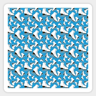 Figure Skates on Carolina Blue Background Design Sticker